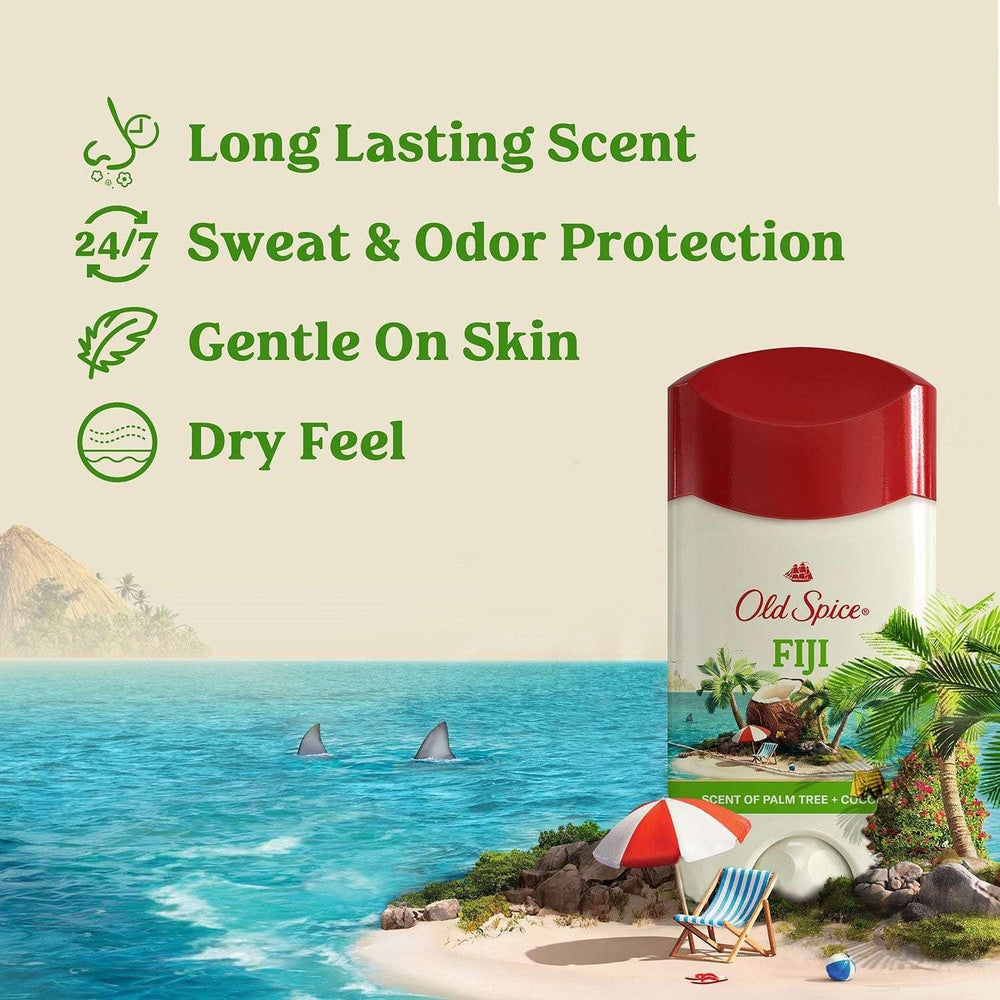 Old Spice Fiji Antiperspirant Deodorant, Palm Tree + Coconut, 2.6 oz., 4 pk. - USA MEGA SHOP