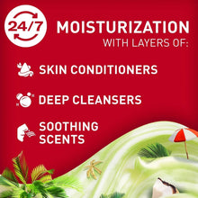 Old Spice body wash moisturization info panel, 24/7 layers