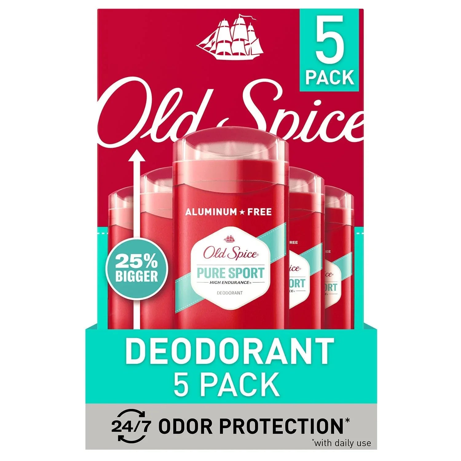 Old Spice High Endurance Deodorant, 48-Hr. Protection, Pure Sport, 3.0 oz., 5 pk. - USA MEGA SHOP