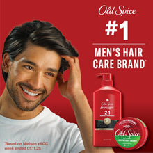 Old Spice Lightweight Cream jar and hair product bottle on red background