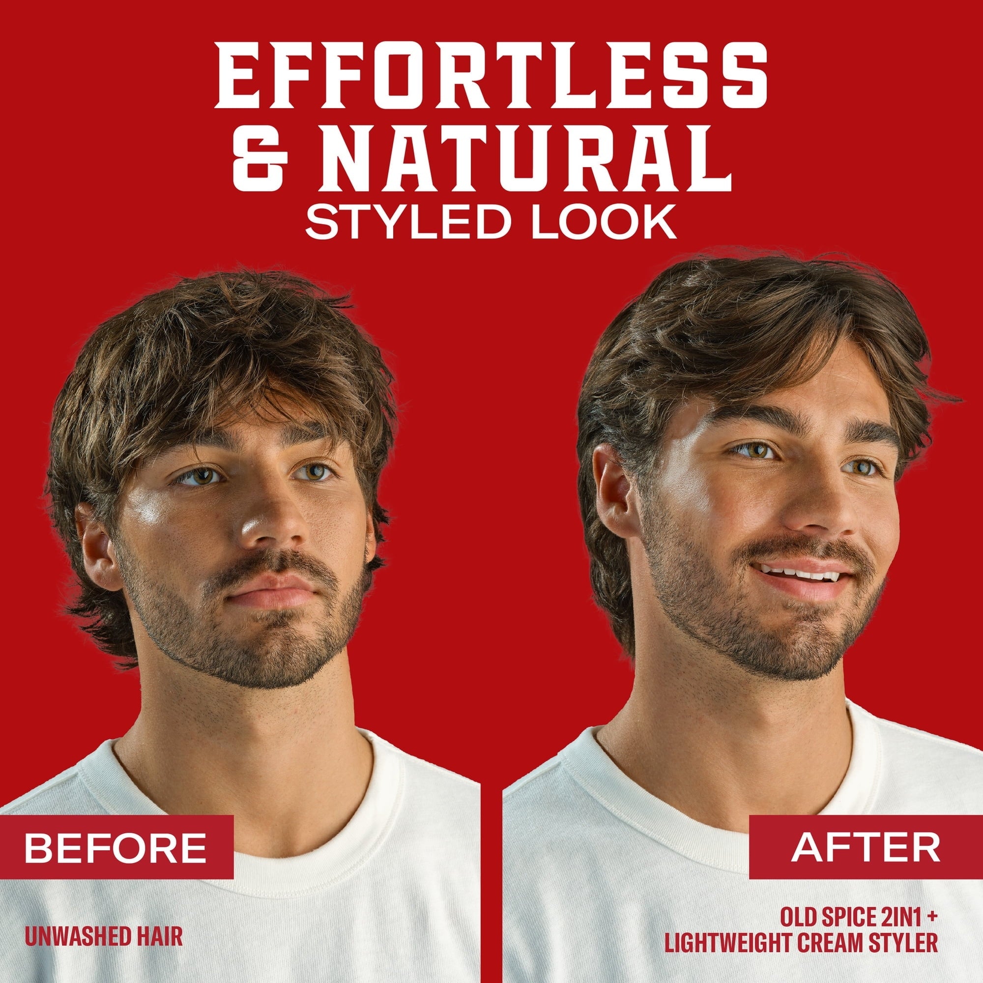 Old Spice Lightweight Cream for Men, Healthy and Strong with Vitamin E and Biotin, Men's Hair Styling Lightweight Cream, Low-Medium Hold, Matte Finish, 2.22 oz (PACK OF 3 )