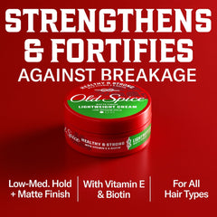 Old Spice Lightweight Cream for Men, Healthy and Strong with Vitamin E and Biotin, Men's Hair Styling Lightweight Cream, Low-Medium Hold, Matte Finish, 2.22 oz (PACK OF 3 )