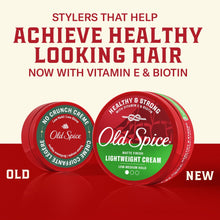 Two Old Spice Lightweight Cream styling jars, red lid and green label