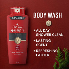 Old Spice Swagger body wash bottle with cap, red 24 oz