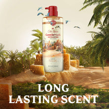 Old Spice Gentlemen's exfoliating body wash bottle with red pump, standing product shot.