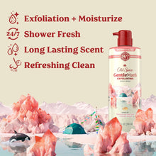 Old Spice Gentleman's body wash bottle with exfoliation + moisturize and 24/7 shower fresh
