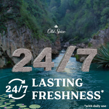 Body wash freshness graphic with large 24/7 text