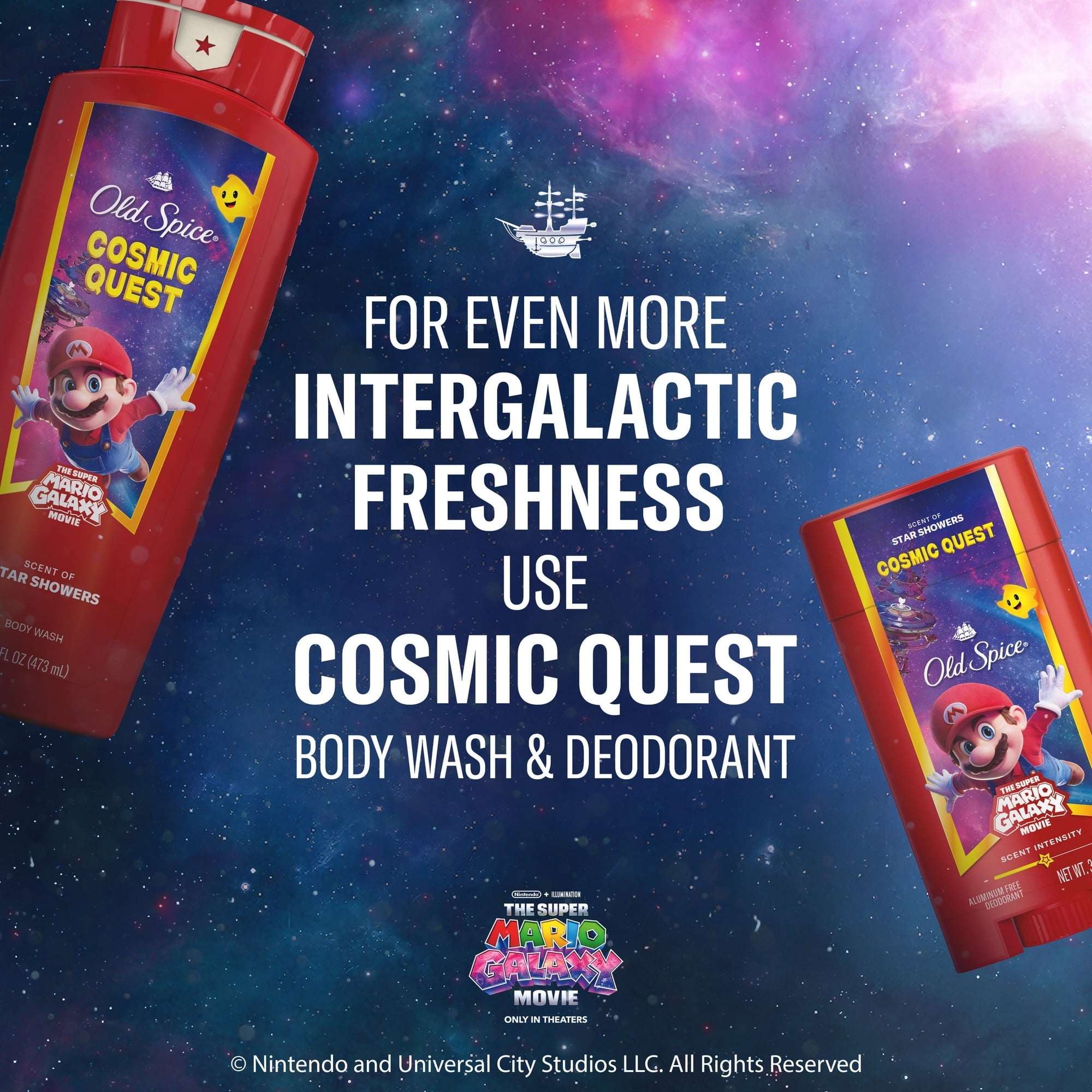 Old Spice Men's Cold Processed Bar Soap, Cosmic Quest, Old Spice x The Super Mario Galaxy Movie, 5 oz