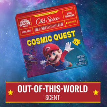 Cosmic Quest bar soap box centered with “Out-of-this-world scent” banner