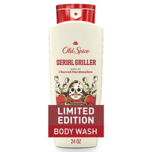 Old Spice Serial Griller body wash bottle, limited edition, 24 oz, red cap
