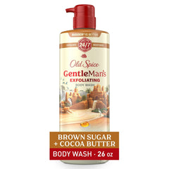 Old Spice Men's Body Wash for Men, Brown Sugar and Cocoa Butter, 24/7 Shower Fresh, 18 oz, Exfoliation + Moisturization, 26oz