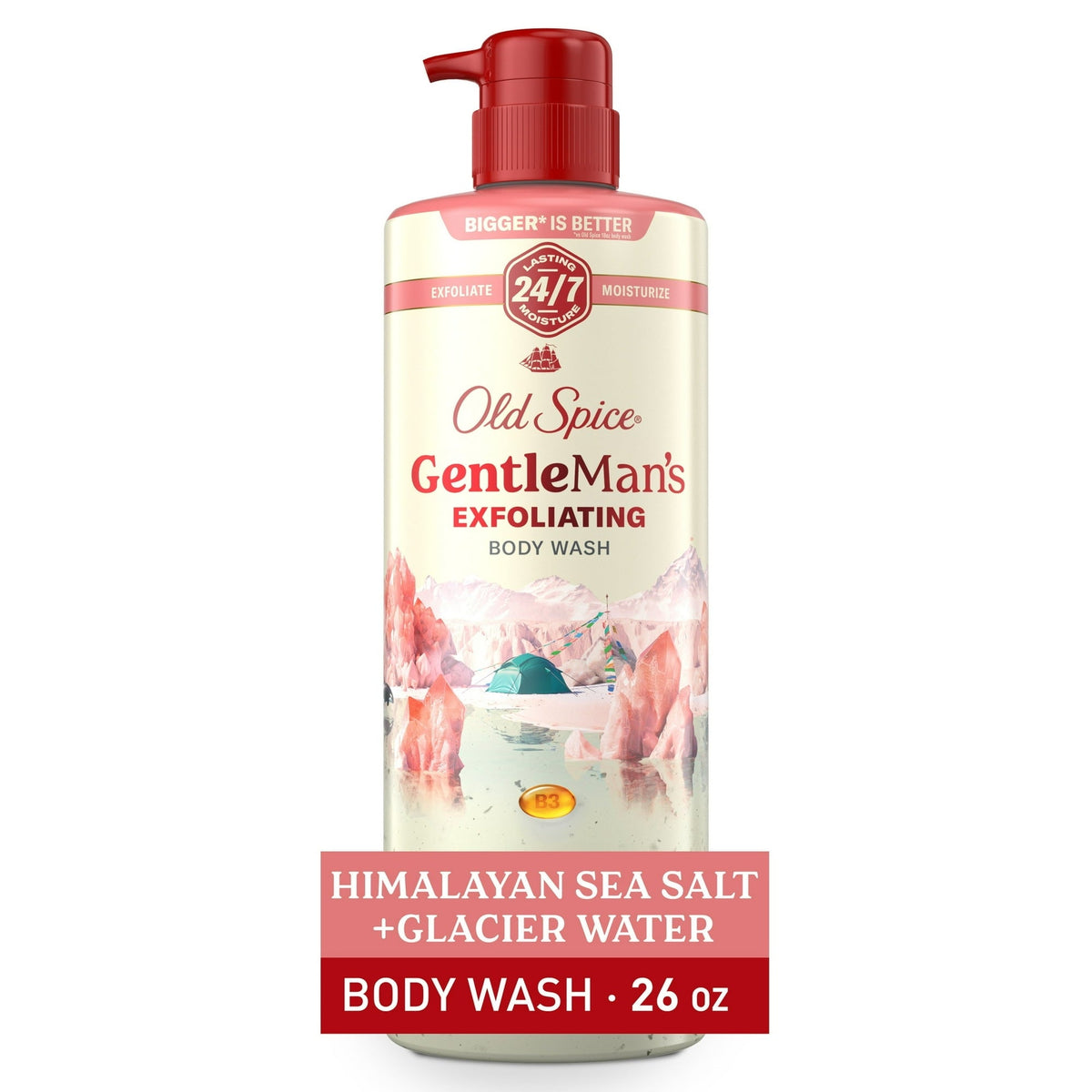 Old Spice Men's Body Wash for Men, Himalayan Sea Salt , 24/7 Shower Fresh, 18 oz, Exfoliation + Moisturization, 26oz