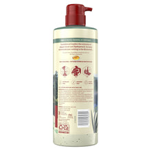 Old Spice body wash bottle back label with red pump
