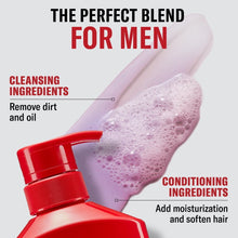 Old Spice Raptorstrike 2-in-1 shampoo & conditioner bottle with foam, red pump