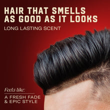 Hair care graphic: long-lasting scent, dark hair close-up