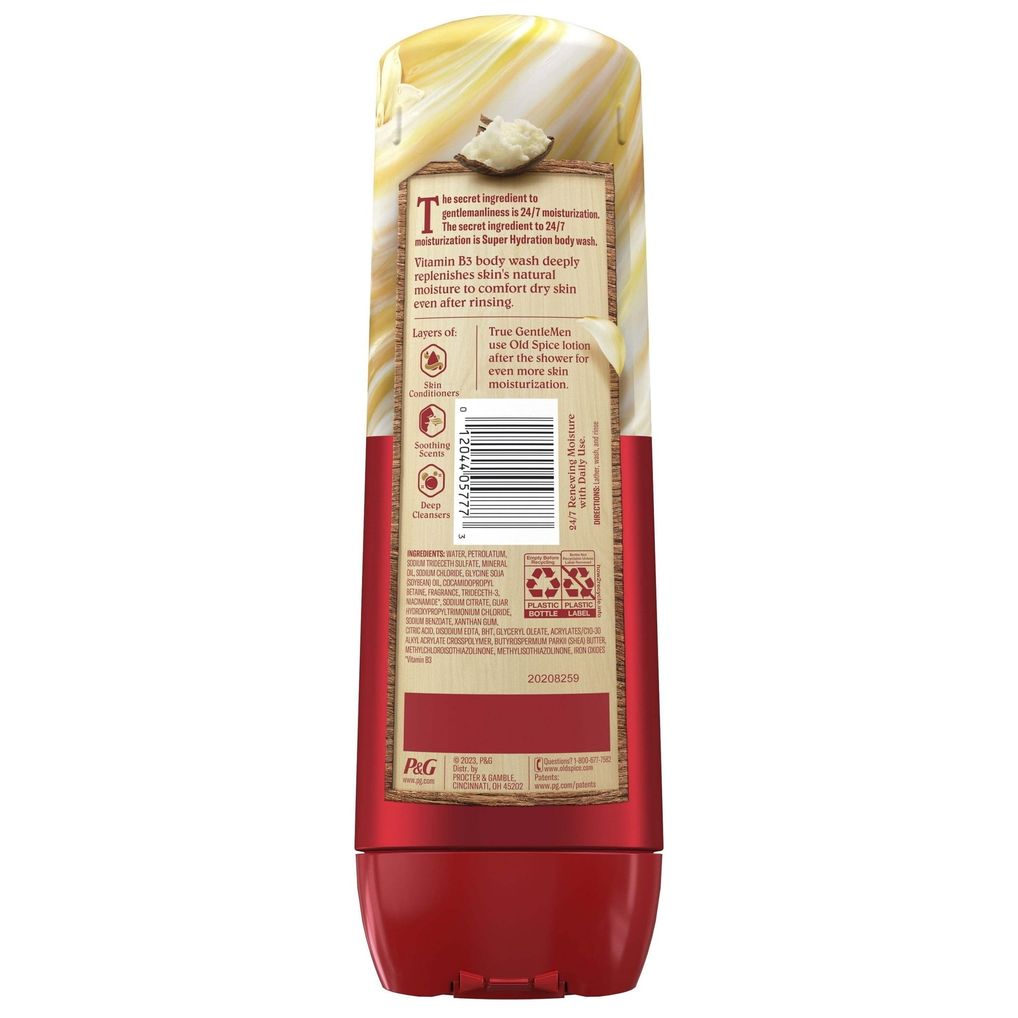 Old Spice Super Hydration Body Wash for Men, Gentleman's Blend, Vanilla + Shea, 20 fl oz