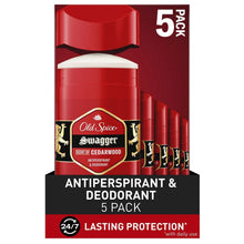 Old Spice Swagger antiperspirant deodorant 5-pack, red bottle with white cap