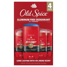 Aluminum-free deodorant 4-pack box with red Old Spice Swagger sticks