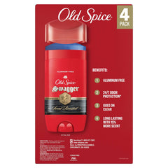 Old Spice Swagger Scent Boosted Aluminum Free Deodorant, 3 oz, 4-pack