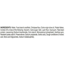 Ingredients list for gluten-free tortilla wraps, text panel