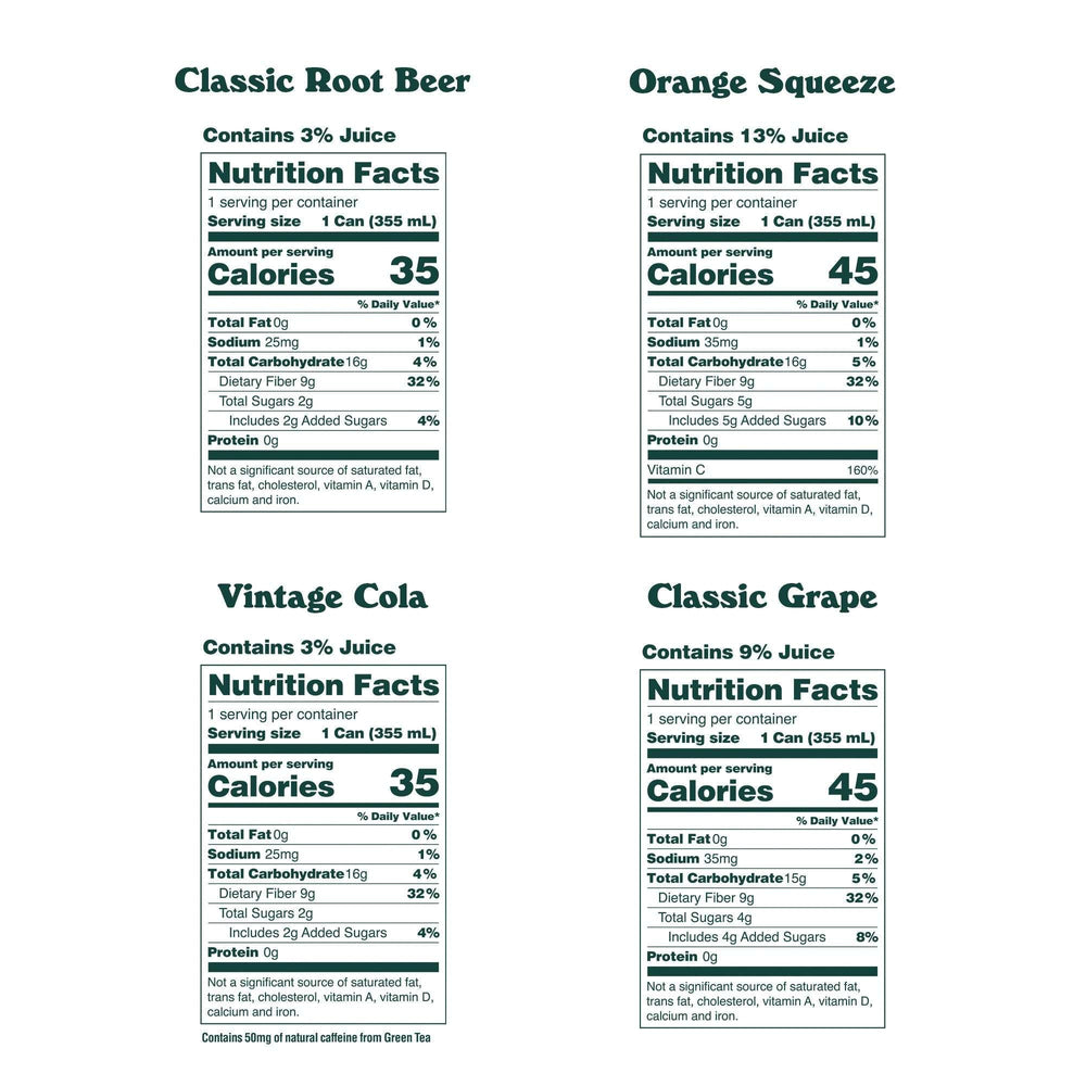 Olipop 12 oz Prebiotics Soda Variety Pack, 24 Count