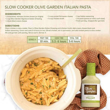 Slow cooker Italian pasta with Olive Garden Italian dressing bottle