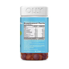 OLLY kids gummy supplement bottle back label with Supplement Facts chart