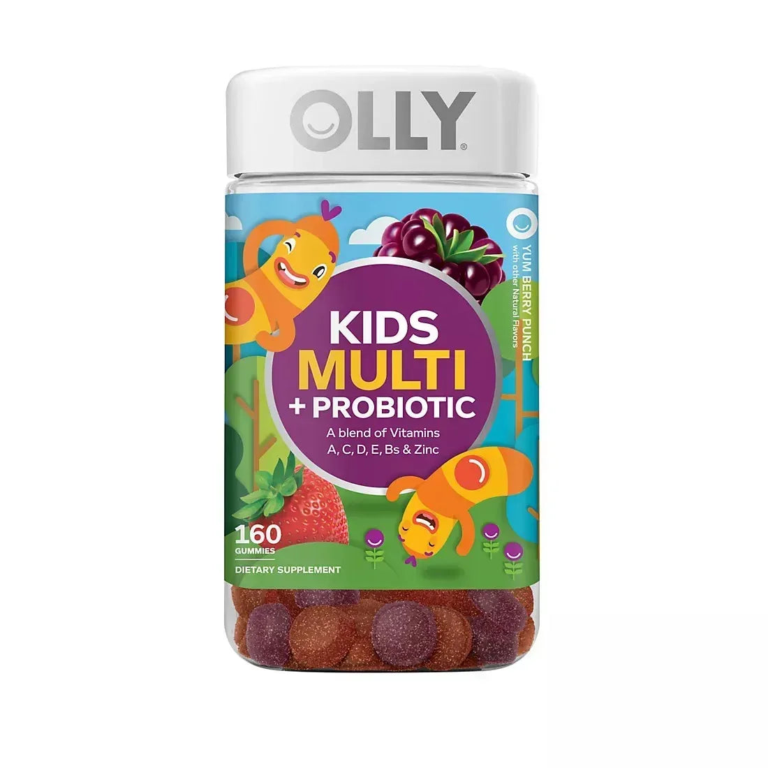 OLLY Kids Multi with Probiotic Gummies – Berry Punch Flavor, 160 Count
