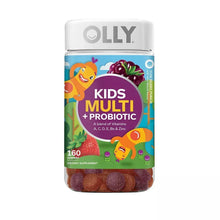 Kids multivitamin plus probiotic gummy bottle with berry punch label, 160 count