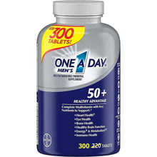 One A Day men’s multivitamin bottle, silver and blue with 300 tablets label
