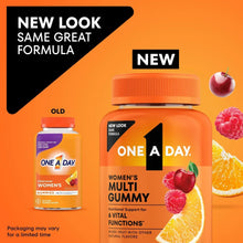 Orange capped gummy supplement bottle with new look label and new badge