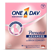 Prenatal Advanced multivitamin box with softgels and prenatal choline tablets