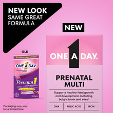 Prenatal multivitamin packaging with new look label and 60-count box
