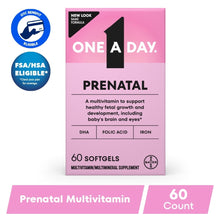 Prenatal multivitamin supplement box, pink, 60-count softgels