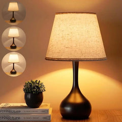 LOFTER-PRO Touch Table Lamps for Bedroom, 3-Way Dimmable Bedside Lamp - Home Decor, Touch Controlled Small Light For Bedroom, Living Room, Office, Desk (Including LED Bulbs) - USA MEGA SHOP