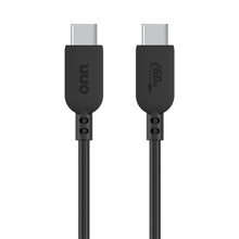 USB-C to USB-C charging cable with black connectors