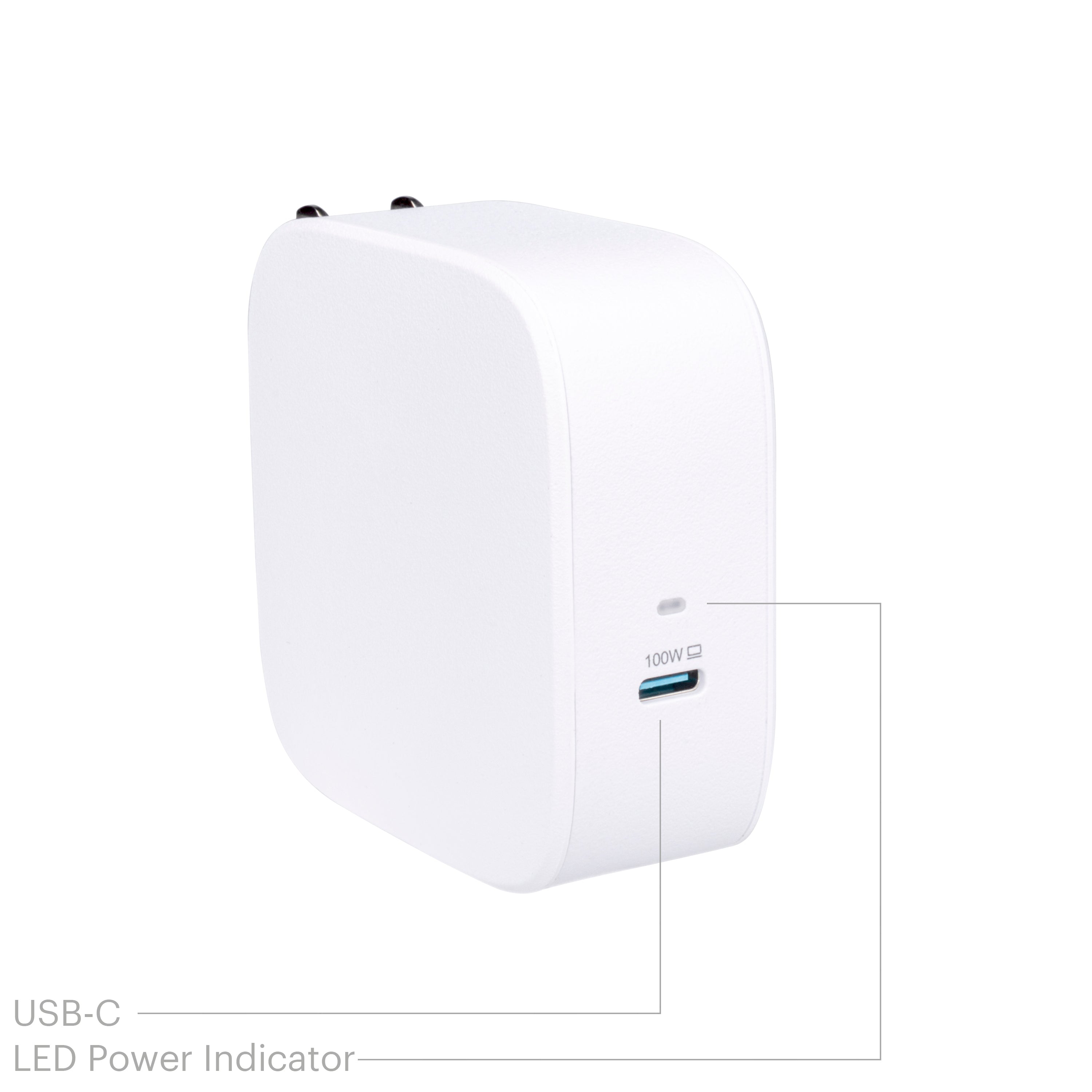 onn GAN 100W Laptop Charger Compatible for Apple, Dell, HP, Asus, Acer, Lenovo, Samsung White