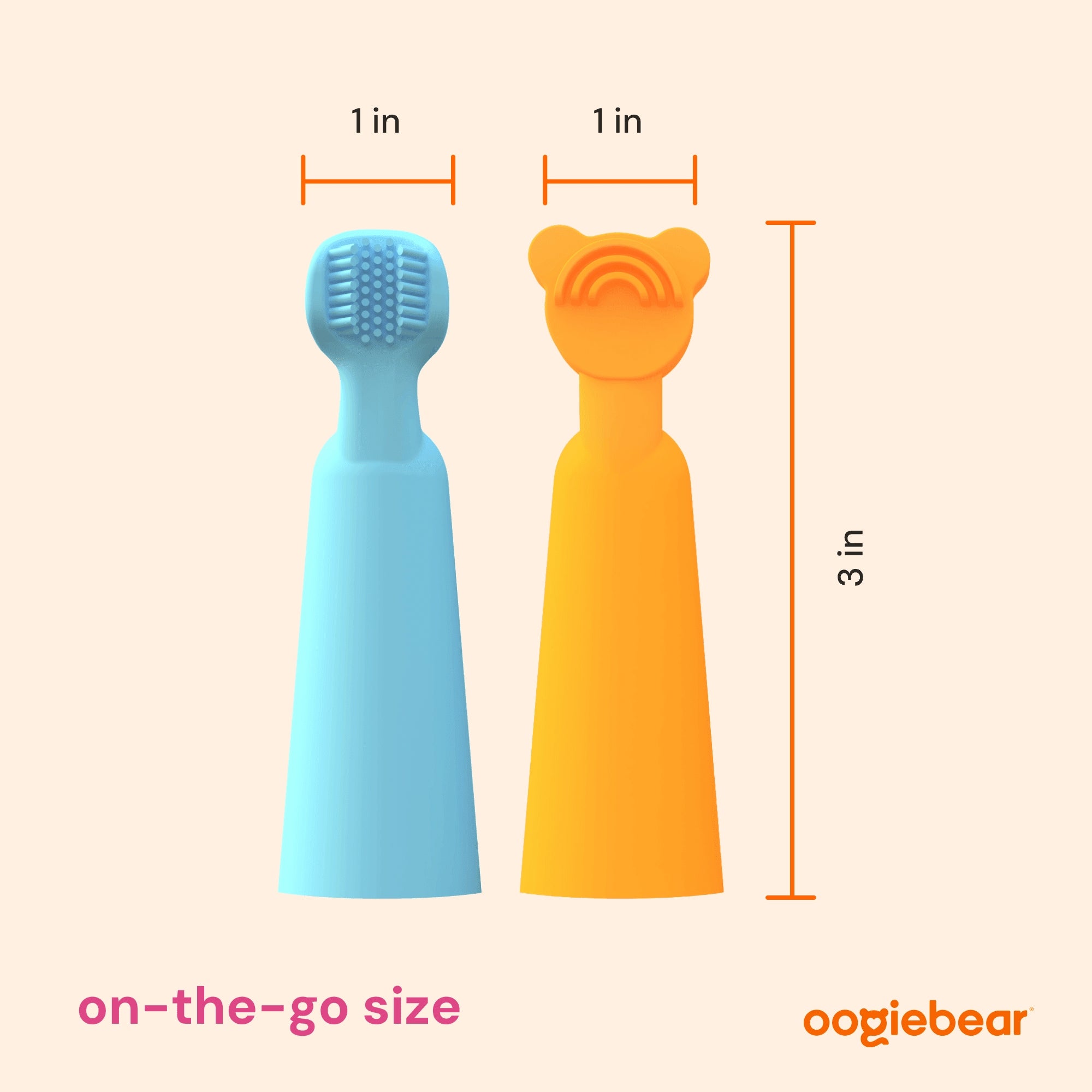 Oogiebear Baby Manual Toothbrush and Tongue Scraper – Finger Brush for Newborns and Infants, Silicone bristles, BPA-Free Dental Kit