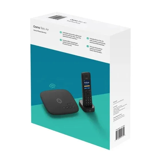 Ooma Telo Air 2 Wireless Wi-Fi Home Phone Service with 1 Cordless Handset