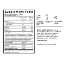 Supplement Facts label showing serving size and nutrient amounts on supplement tub