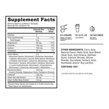Essential Amino Energy Supplement Facts label with serving and ingredient details