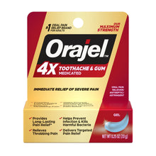 Orajel 4X medicated oral pain gel for toothache and gum pain, NLT 0.25 oz pack