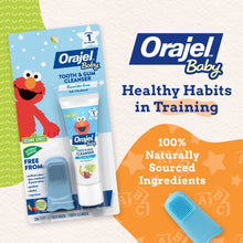 Orajel Baby tooth & gum cleanser kit with finger brush and toothpaste tube