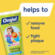 Green Ms. Rachel training toothpaste tube, fluoride-free, for 0–3 years