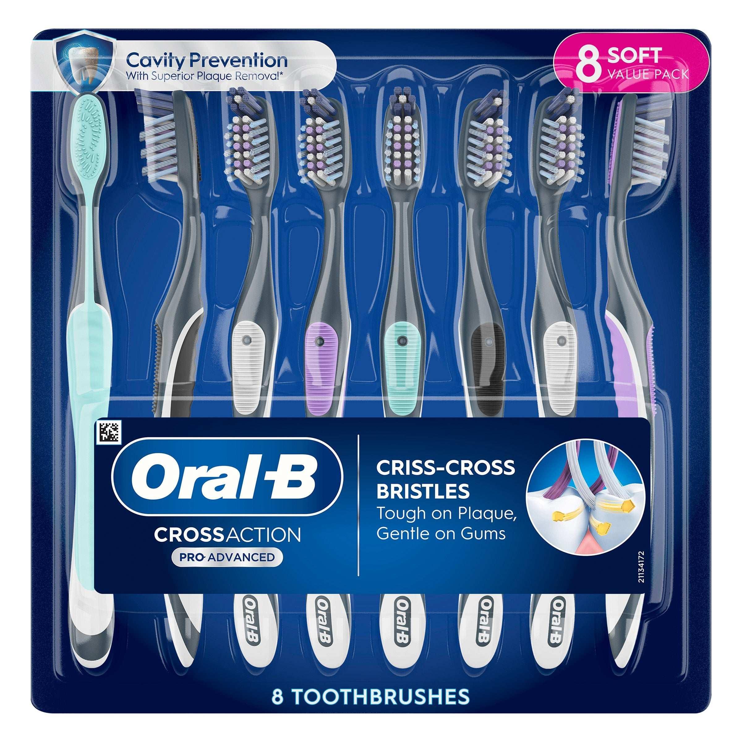 Oral-B CrossAction Advanced Soft Bristle Toothbrush, 8-pack - USA MEGA SHOP