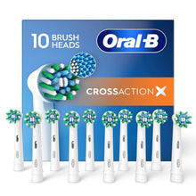 Oral-B CrossAction X replacement brush heads, 10-pack with green/blue bristles