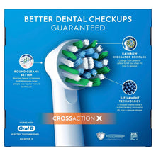 Oral-B CrossAction X replacement brush heads box with round clean bristles