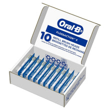 Open Oral-B FlossAction X refill brush heads box, 10 pack with green bristles
