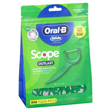 Glide floss picks bag, green and blue, 300 count