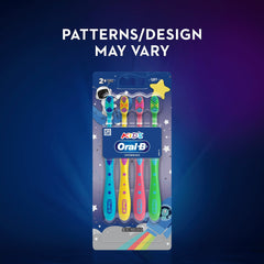 Oral-B Kids Toothbrush with Space Designs, Extra Soft Bristles, 4 Pack, for Children Ages 2+